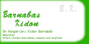 barnabas kidon business card